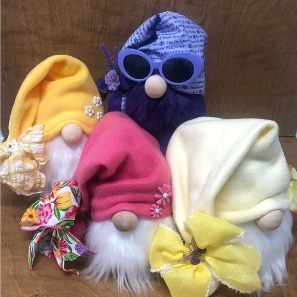 Pink Floral Gnome Pretty Flowers Pink Yellow Babe Cave Easter Summertime Gift - Picture 5 of 5